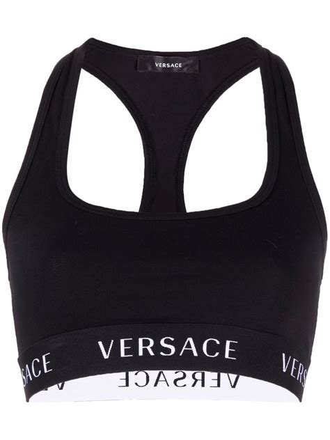 logo-print stretch-jersey sports bra versace|Women's Activewear & Yoga Collection .